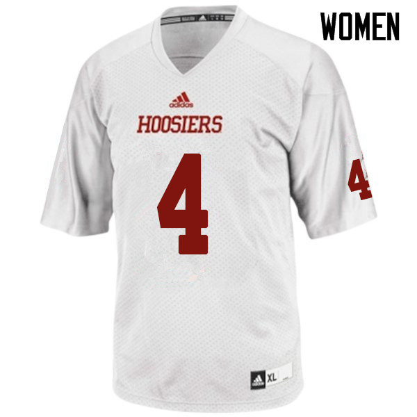 Women #4 Morgan Ellison Indiana Hoosiers College Football Jerseys Sale-White